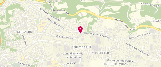 Plan de Le Fournil de Kervillou, 115 Vieille Route de Rosporden, 29000 Quimper
