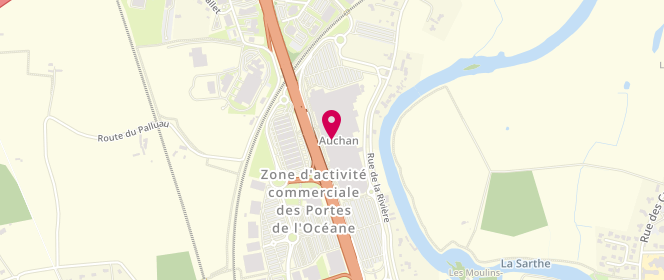 Plan de La Sablésienne, Centre Commercial Auchan Zone Aménagement du Moulin Aux Moines, 72650 La Chapelle-Saint-Aubin