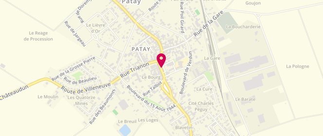Plan de Aux Délices de Patay, 16 Grande Rue, 45310 Patay