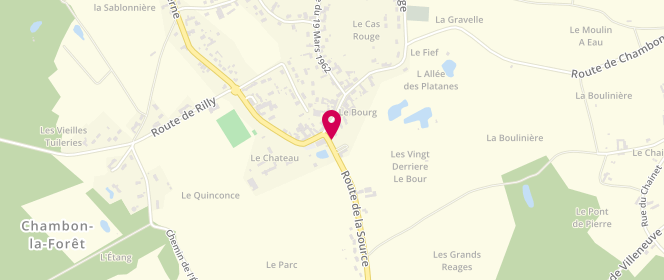 Plan de Boulangerie Carreira, 1A Route de la Source, 45340 Chambon-la-Forêt