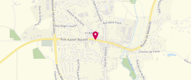 Plan de Aux Gourmandises Vibraysiennes, 21 Rue Xavier Boutet, 72320 Vibraye