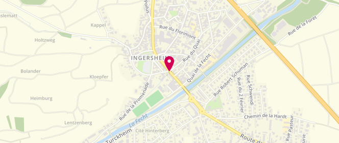 Plan de Boulangerie Patisserie Haeberle, 58 Rue de la République, 68040 Ingersheim