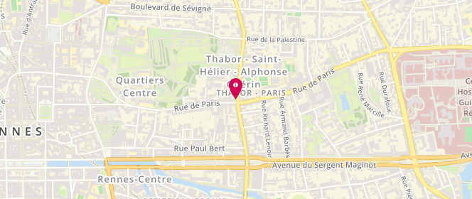 Plan de Boulangerie du Thabor, 45 Rue de Paris, 35000 Rennes