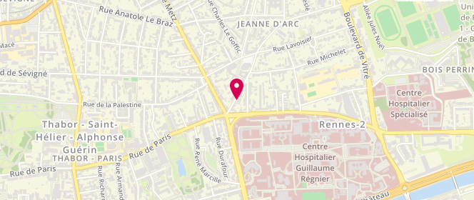 Plan de Boulangerie Jeanne d'Arc, 10 Rue Danton, 35700 Rennes