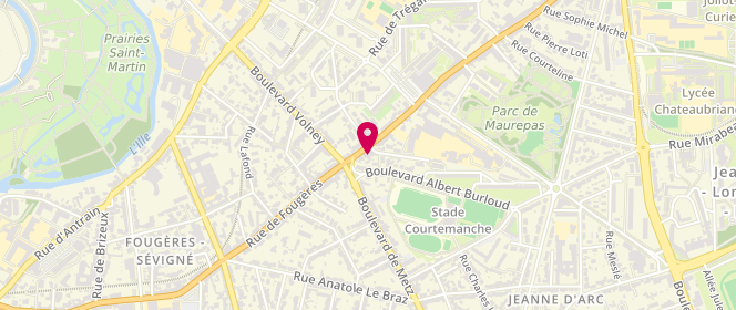 Plan de Boulangerie Miravel, 132 Rue de Fougères, 35700 Rennes