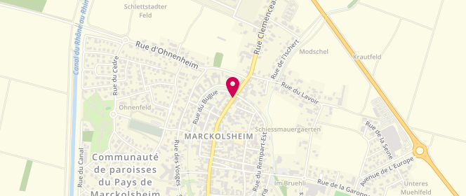 Plan de Boulangerie Pâtisserie Schwoerer, 25 Rue Clemenceau, 67390 Marckolsheim