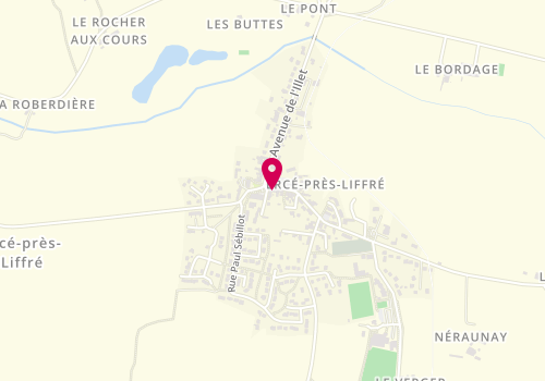 Plan de Le Fournil de Baptiste, 2 place de l'Église, 35340 Ercé-près-Liffré