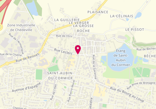 Plan de Hervochon, 3 Rue General Leclerc, 35140 Saint-Aubin-du-Cormier