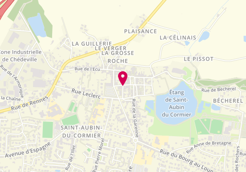 Plan de Boulangerie Patisserie LOISEAU Pascal, 8 Rue Edouard Pontallié, 35140 Saint-Aubin-du-Cormier