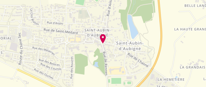 Plan de Aux Délices de Saint Aubin, 1 Rue de Rennes, 35250 Saint-Aubin-d'Aubigné