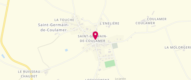 Plan de Boulangerie Patisserie Bodereau Bru, 4 Place Eglise, 53700 Saint-Germain-de-Coulamer
