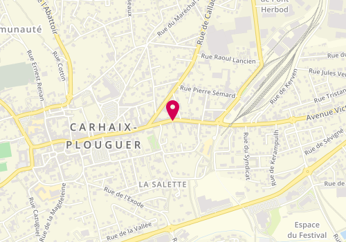 Plan de Boulangerie Patisserie de Matos, 18 avenue du Général de Gaulle, 29270 Carhaix-Plouguer