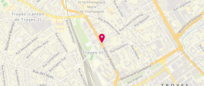 Plan de Boulangerie Carré, 72 avenue Pasteur, 10000 Troyes