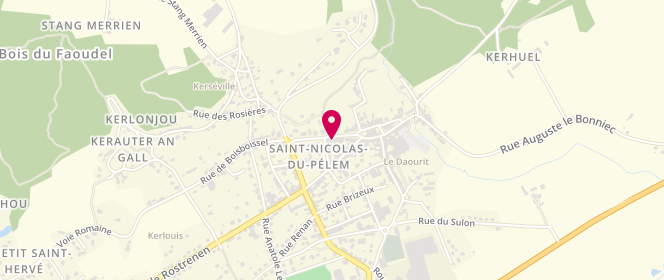 Plan de Boulangerie le fournil des lucioles, 2 place du Kreisker, 22480 Saint-Nicolas-du-Pélem