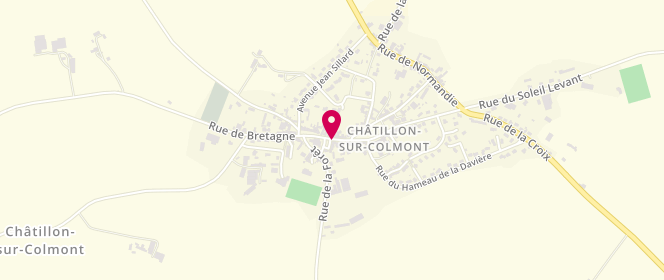 Plan de Aux Délices Châtillonnais, 1 Pl. De l'Église, 53100 Châtillon-sur-Colmont