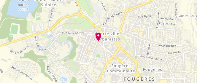 Plan de Boulangerie Brunet, 21 place Aristide Briand, 35300 Fougères