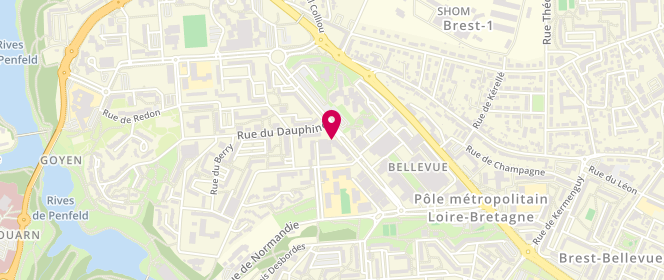 Plan de Le Fournil des Provinces Avenue de Tarente Bellevue, 28 avenue de Tarente, 29200 Brest