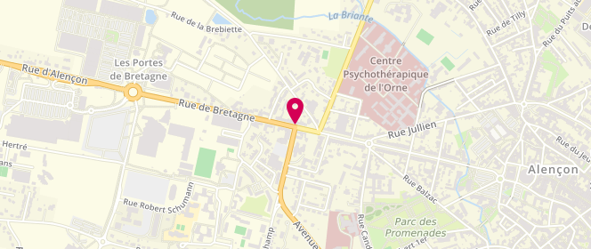 Plan de La Fournée du Chapeau Rouge, 116 Rue de Bretagne, 61000 Alençon
