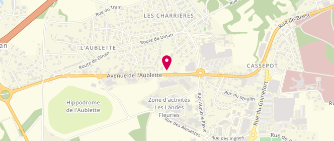 Plan de Boulangerie Marie Blachere, 6 avenue de l'Aublette, 22100 Quévert