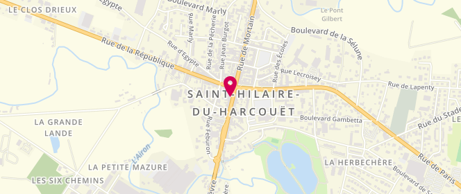 Plan de Au P'tit Bonheur, 58 Place Nationale, 50600 Saint-Hilaire-du-Harcouët