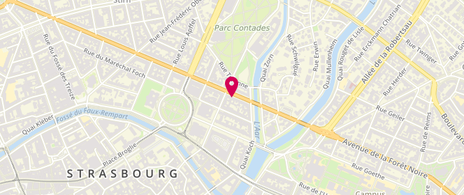 Plan de Boulangerie Patisserie Hanau, 11 avenue des Vosges, 67000 Strasbourg
