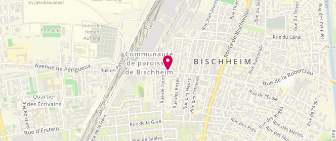 Plan de Boulangerie-Patisserie Bollinger, 32 avenue de Périgueux, 67800 Bischheim