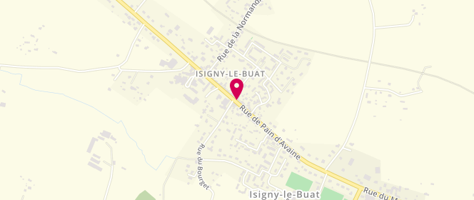 Plan de Aux Douceurs d'Isigny, 41 Rue de Pain d'Avaine, 50540 Isigny-le-Buat