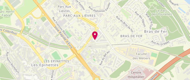 Plan de Boulangerie de la gare, 38 Rue Nettie Stevens, 91000 Évry-Courcouronnes