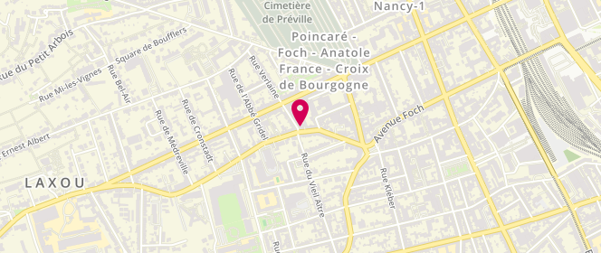 Plan de La Gourmandine, 36 Rue de Laxou, 54000 Nancy