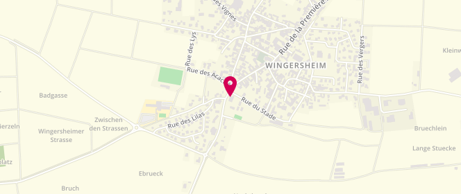 Plan de Boulangerie Pâtisserie Lutz, Wingersheim 1 Route Mittelhausen, 67170 Wingersheim-les-Quatre-Bans