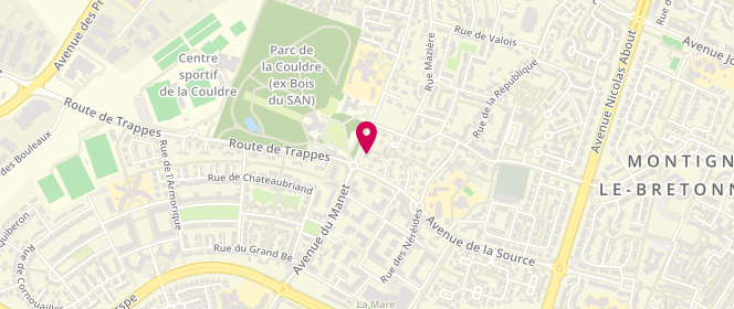 Plan de Boulangerie Patisserie Desauw, 3 avenue des Ⅳ Pavés du Roy, 78180 Montigny-le-Bretonneux