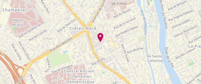 Plan de Boulangerie Patisserie Chams, 40 Rue du Général Leclerc, 94000 Créteil