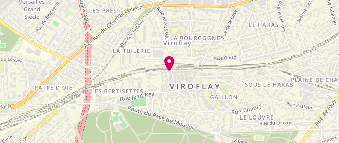 Plan de Boulangerie Aux délices de la gare rive gauche, 46 Rue Rieussec, 78220 Viroflay