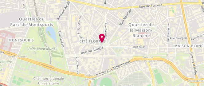 Plan de Boulangerie Penain, 1 Rue Boussingault, 75013 Paris
