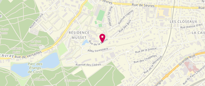 Plan de B2 VILLE D’AVRAY - Boulangerie au Carré, 30 Rue de la Ronce, 92410 Ville-d'Avray