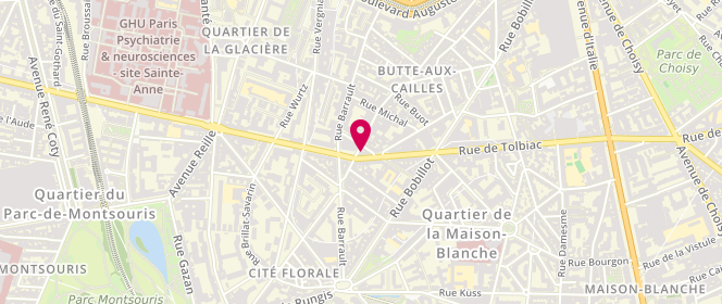 Plan de Rue de Tolbiac, 202 Rue Tolbiac, 75013 Paris