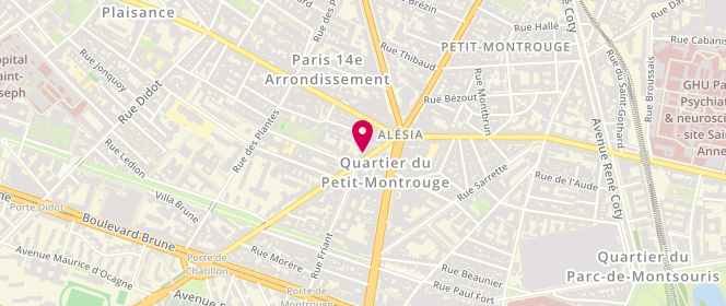 Plan de Le Temps d'Un Délice, 14 avenue Jean Moulin, 75014 Paris