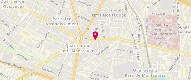 Plan de Boulangerie Mathieu, 71 Rue d'Alésia, 75014 Paris