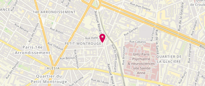 Plan de Bonjour Bakery, 16 avenue René Coty, 75014 Paris