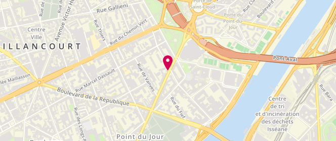 Plan de Boulangerie Coubertin, 95 avenue Pierre Grenier, 92100 Boulogne-Billancourt