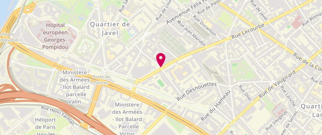 Plan de Boulangerie Patisserie de Lourmel, 121 Avenue Félix Faure 02 Rue Vasco de Gama, 75015 Paris