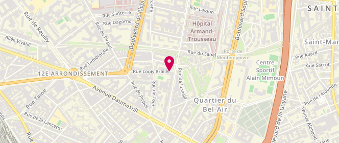 Plan de Au Coin des Delices, 38 Rue Louis Braille, 75012 Paris