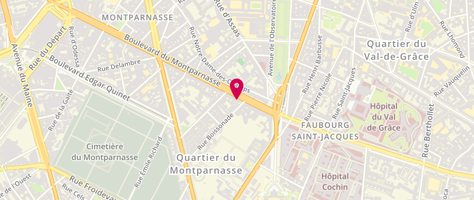 Plan de Boulangerie Montparnasse, 152 Boulevard du Montparnasse, 75014 Paris