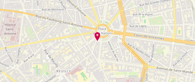 Plan de L'Autre Boulange, 12 place de la Nation, 75012 Paris