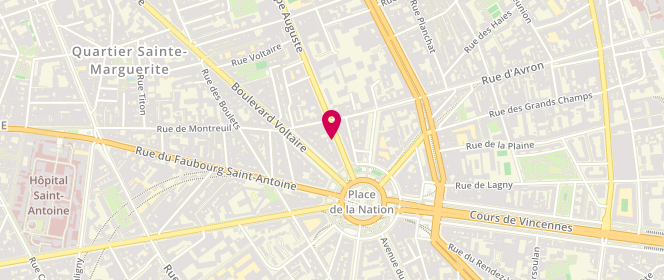 Plan de Boulangerie Auguste Nation, 11 avenue Philippe Auguste, 75011 Paris