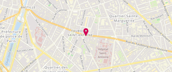 Plan de Boulangerie Pâtisserie Ounissi, 138/140 Rue du Faubourg Saint Antoine, 75012 Paris