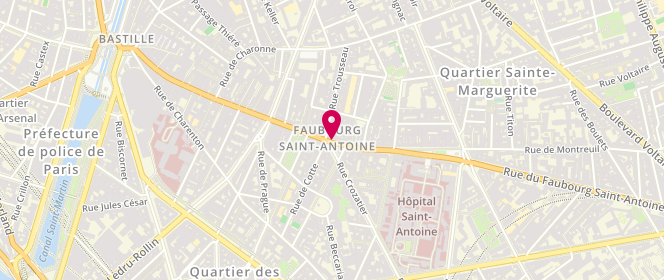 Plan de Le Moulin à Pain Bastille, 149 Rue du Faubourg Saint-Antoine, 75011 Paris