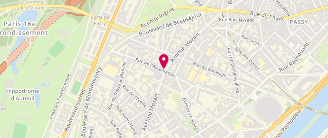Plan de La Baguette de Mozart, 56 avenue Mozart, 75016 Paris