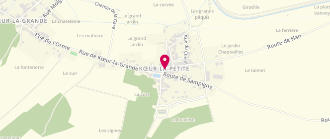 Plan de Boulangerie Patisserie Bellicha, 3 place Haroy, 55300 Kœur-la-Petite