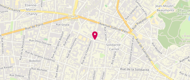 Plan de Boulangerie Patisserie Michette, 95 Bis avenue du Président Wilson, 93100 Montreuil
